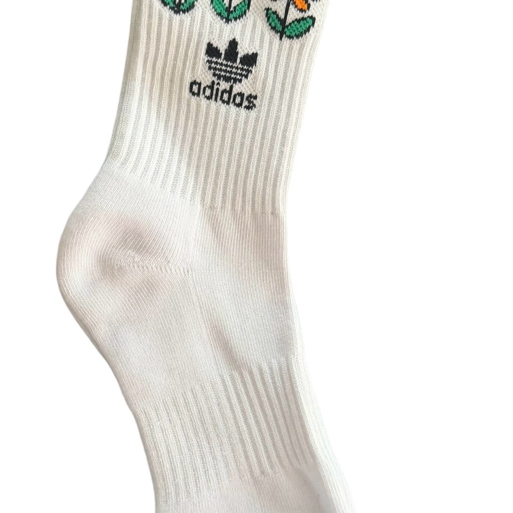 Adidas Originals Floral Crew Socks 3 Pack Women’s M Yellow Black White - NEW - Picture 4 of 12